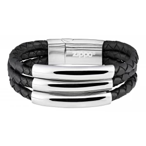 Pulsera Zippo cuero inox