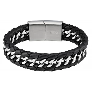 Pulsera Zippo cuero inox