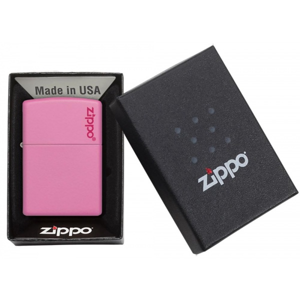 Mechero Zippo rosa Logo