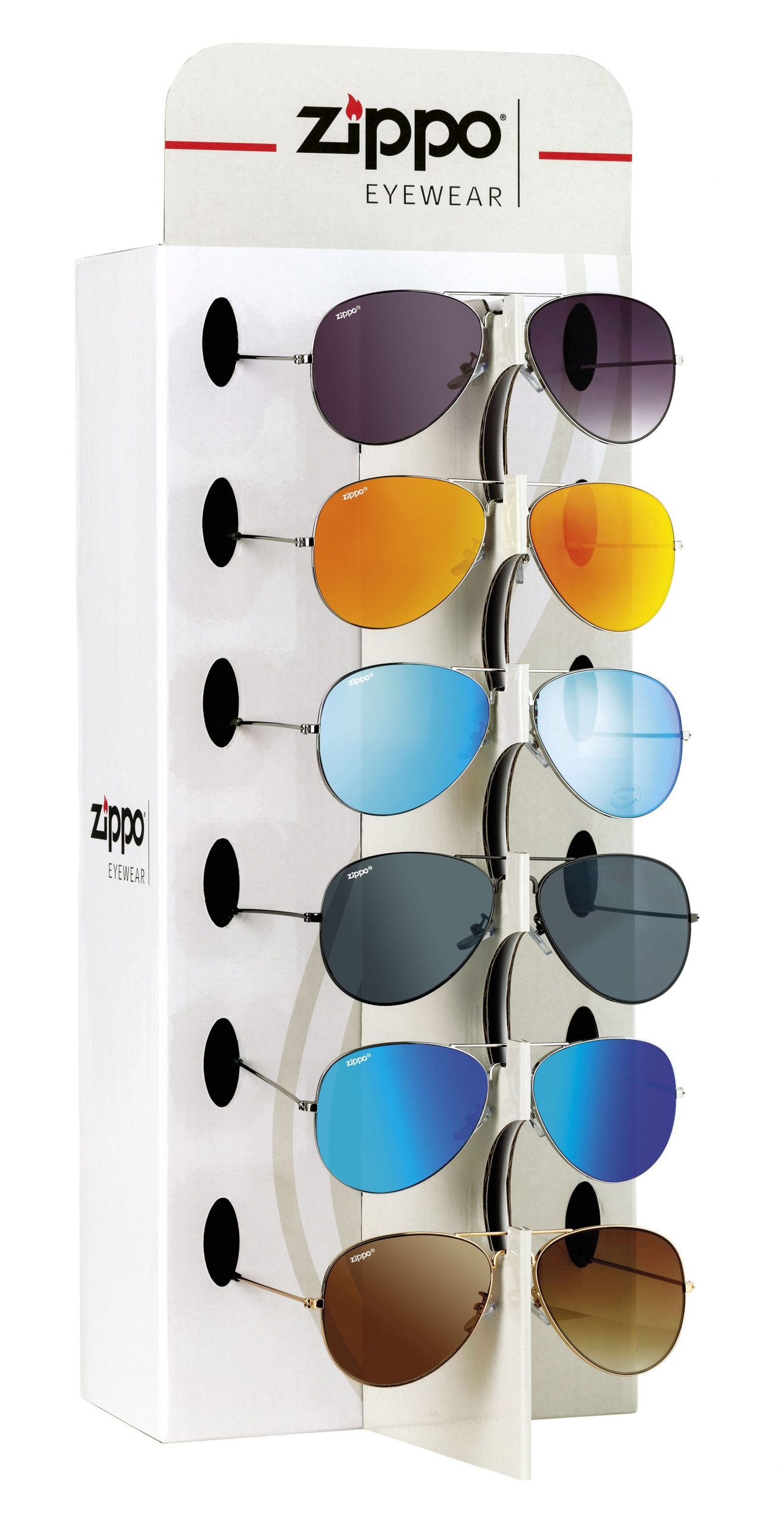 Expositor de gafas diferentes tipos y modelos